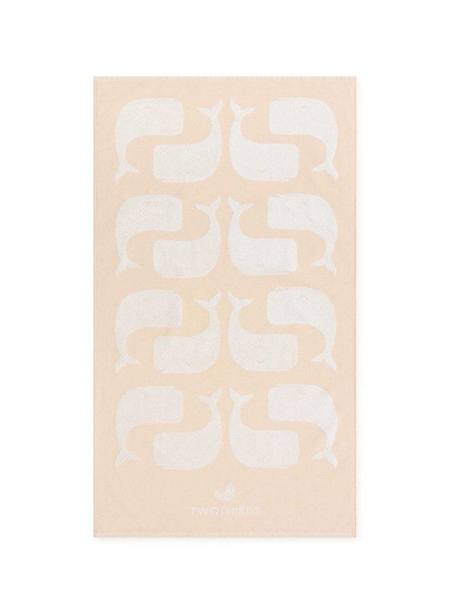 Handdoeken | TWOTHIRDS Huishouddoek — Beige Walvissen