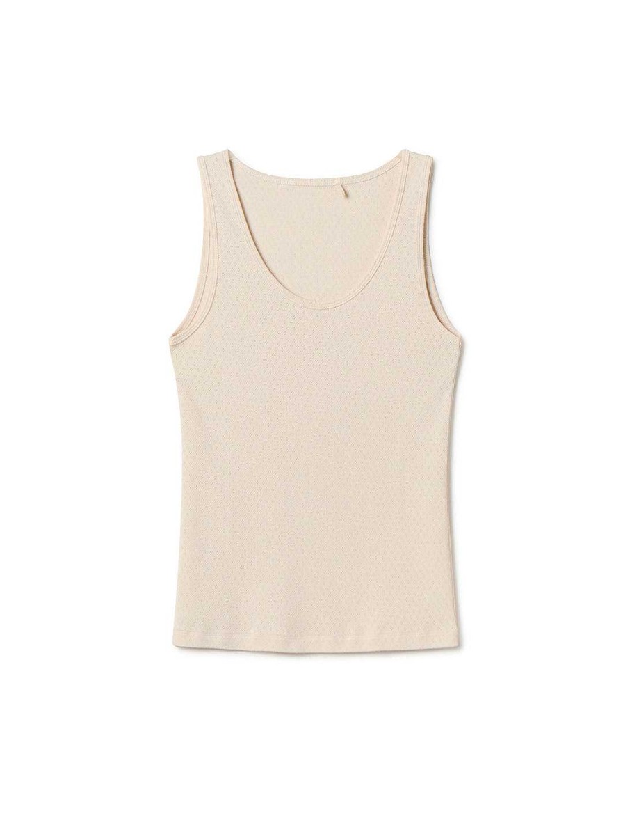 Ondergoed | TWOTHIRDS Organische Pointelle Tanktop — Ecru