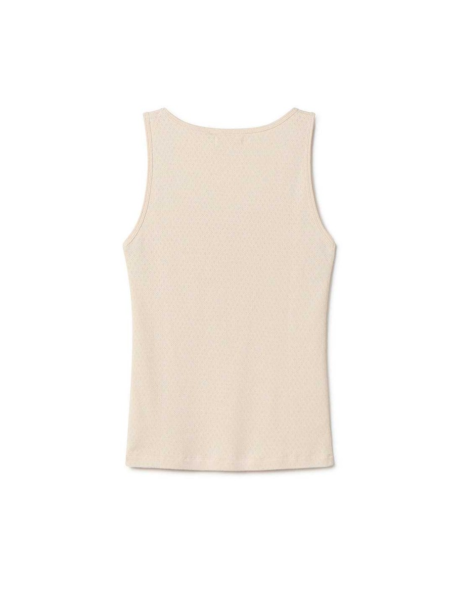 Bovenkanten | TWOTHIRDS Organische Pointelle Tanktop — Ecru